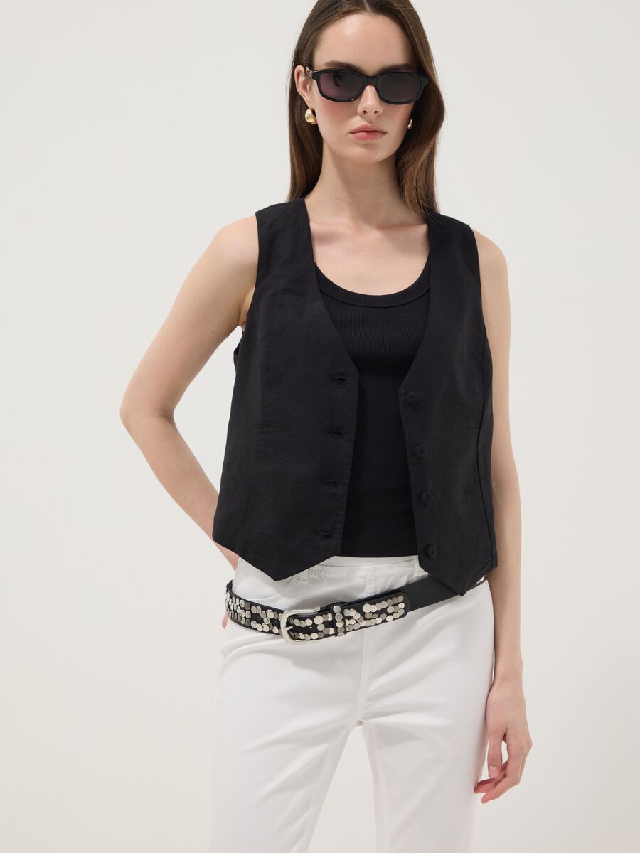 White skinny fit stretch denim cotton blend jeans_0