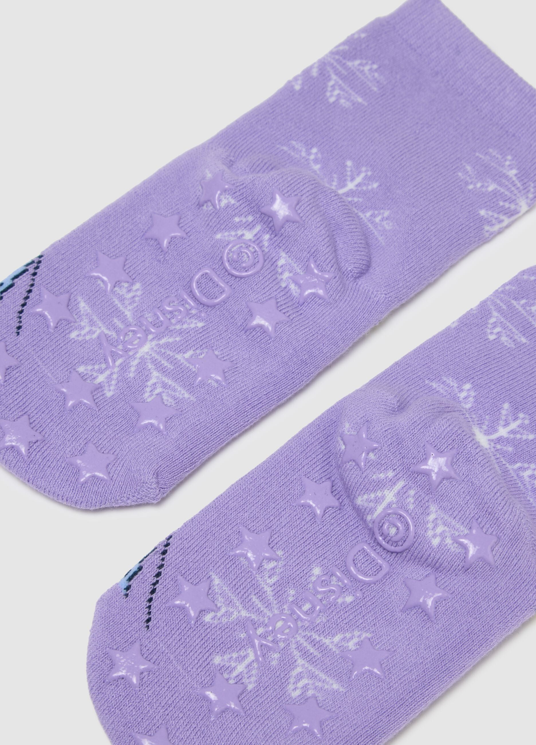 Girls' Regular Fit Purple Cotton Blend Socks with Frozen Print