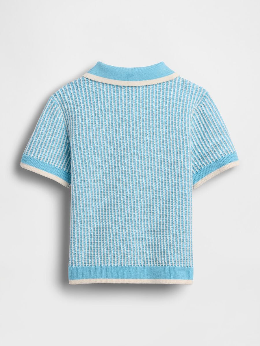 Polo in puro cotone a maniche corte con lavorazione crochet_2