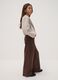 Brown wide-leg jeans in pure cotton twill_0