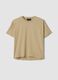 Beige lyocell and cotton-blend T-shirt_4