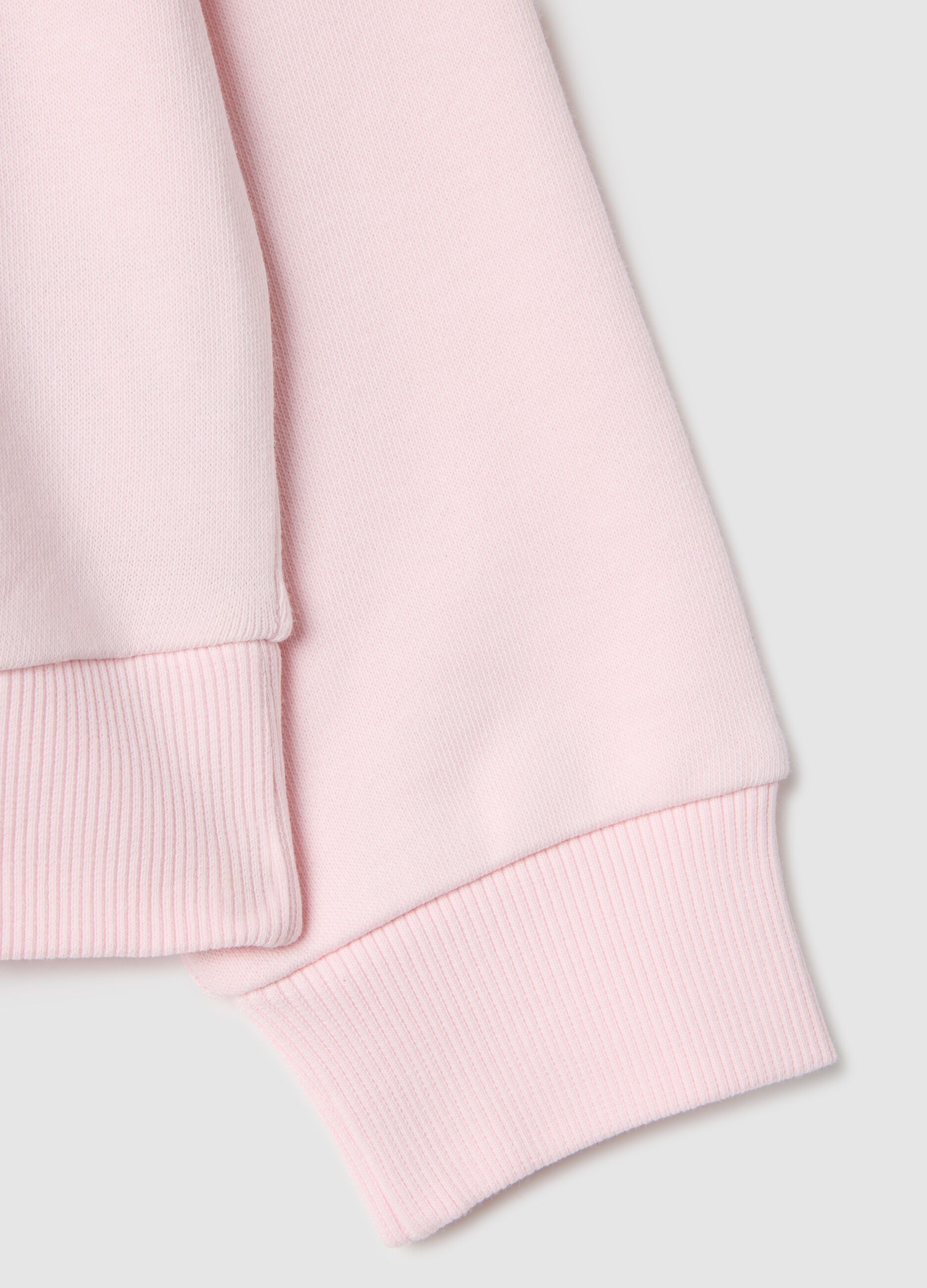 Regular fit pink cotton-blend sweatshirt with heart for girls
