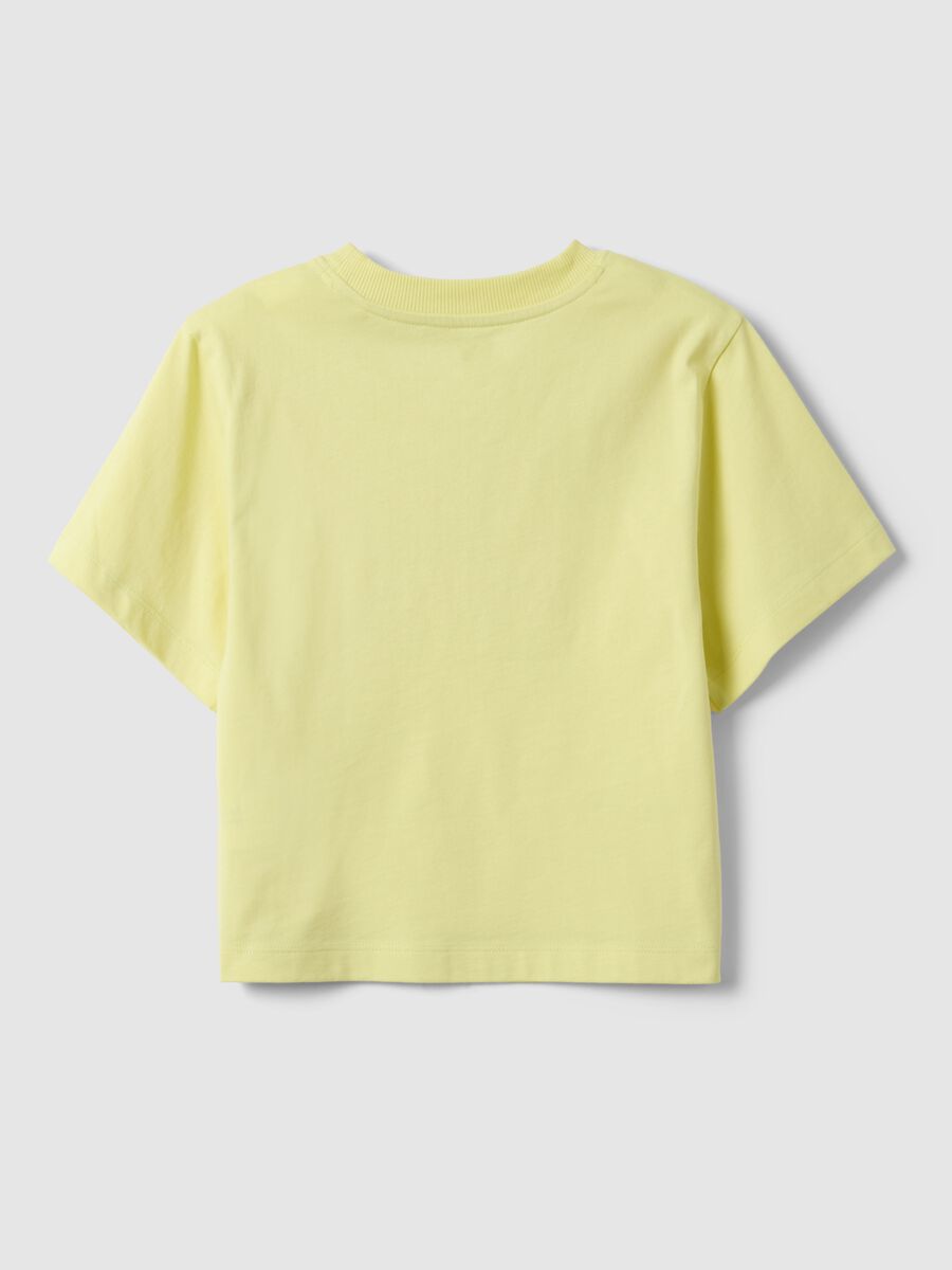 T-shirt in puro cotone gialla da ragazza regular fit con scritta_4