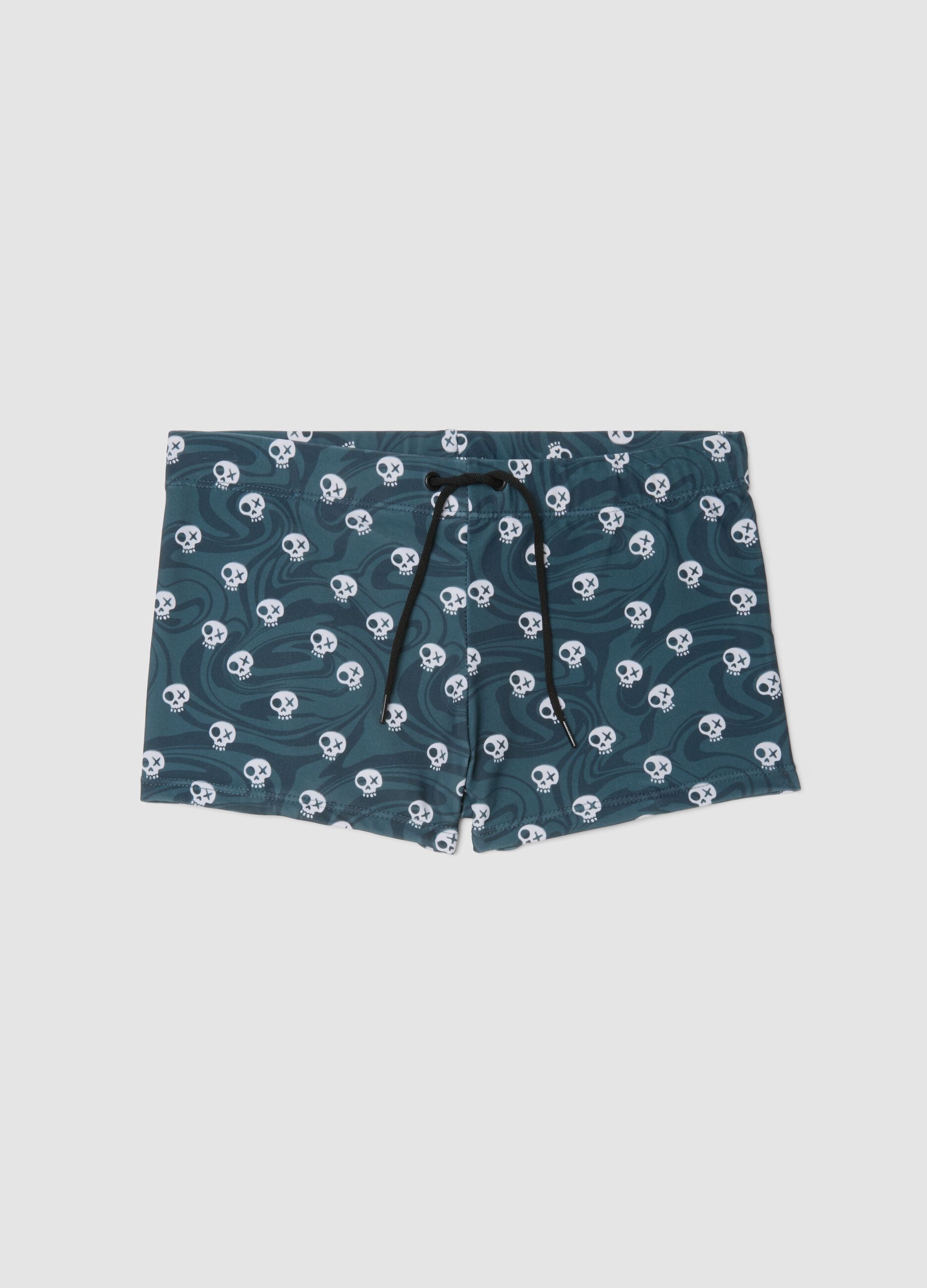 Costume boxer blu in tessuto elasticizzato