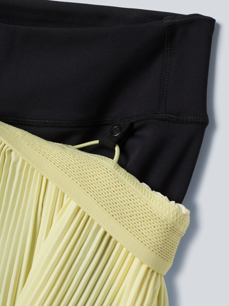 ALTAVIA COURT yellow pleated sports shorts in stretch fabric with removable inner short_8