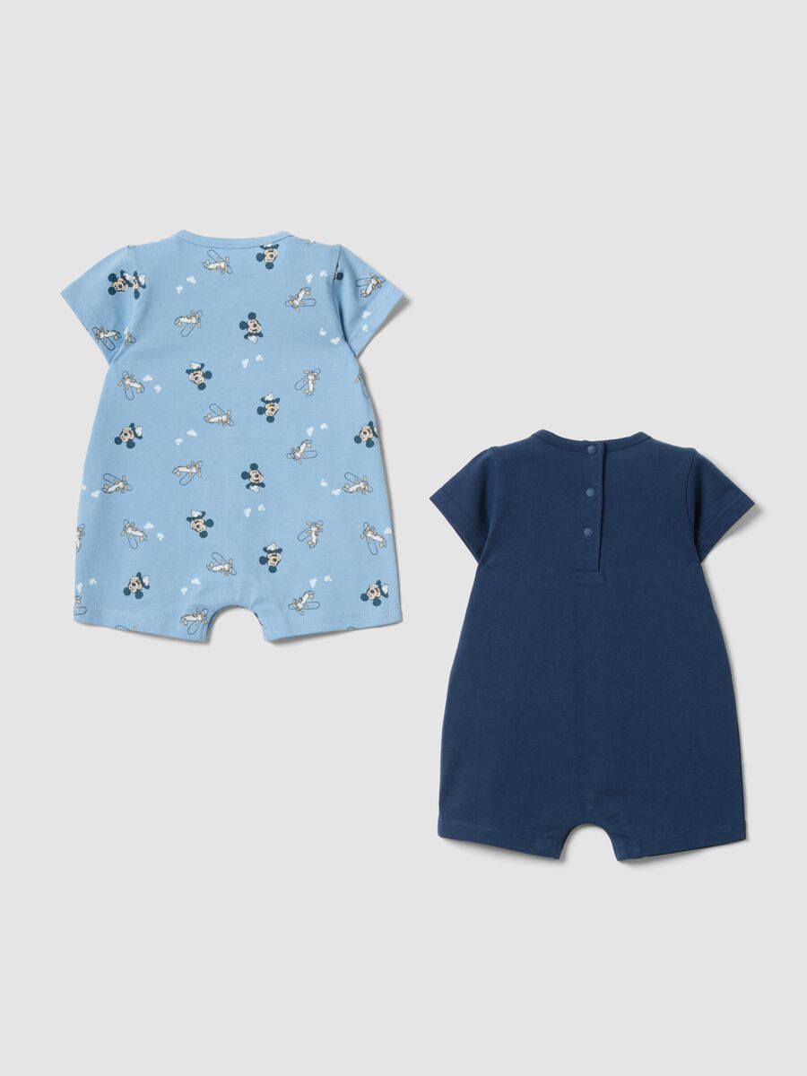2-pack multicolour pure cotton baby rompers with Mickey Mouse_1