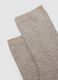 Beige long stretch viscose blend socks_1