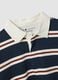 Blue striped pure cotton rugby polo with classic collar_5