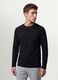 Black long-sleeve crew-neck T-shirt in 100% organic cotton_0