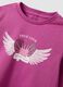 Purple pure organic cotton T-shirt with heart and wings print for girls_2