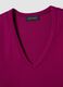 Purple pure cotton V-neck T-shirt regular fit_5