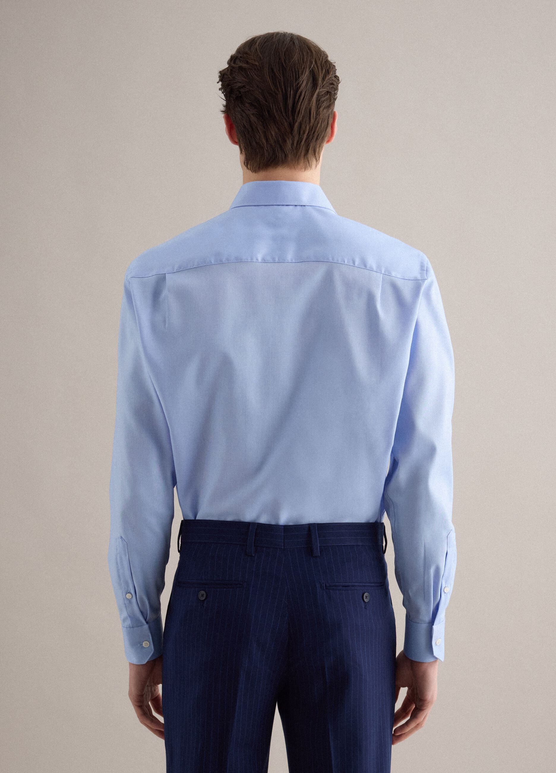 Camicia in puro cotone azzurra regular fit