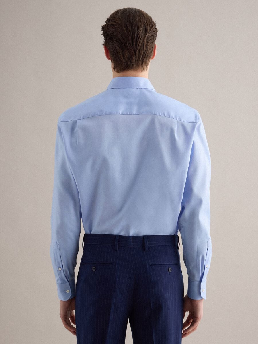 Camicia in puro cotone azzurra regular fit_2