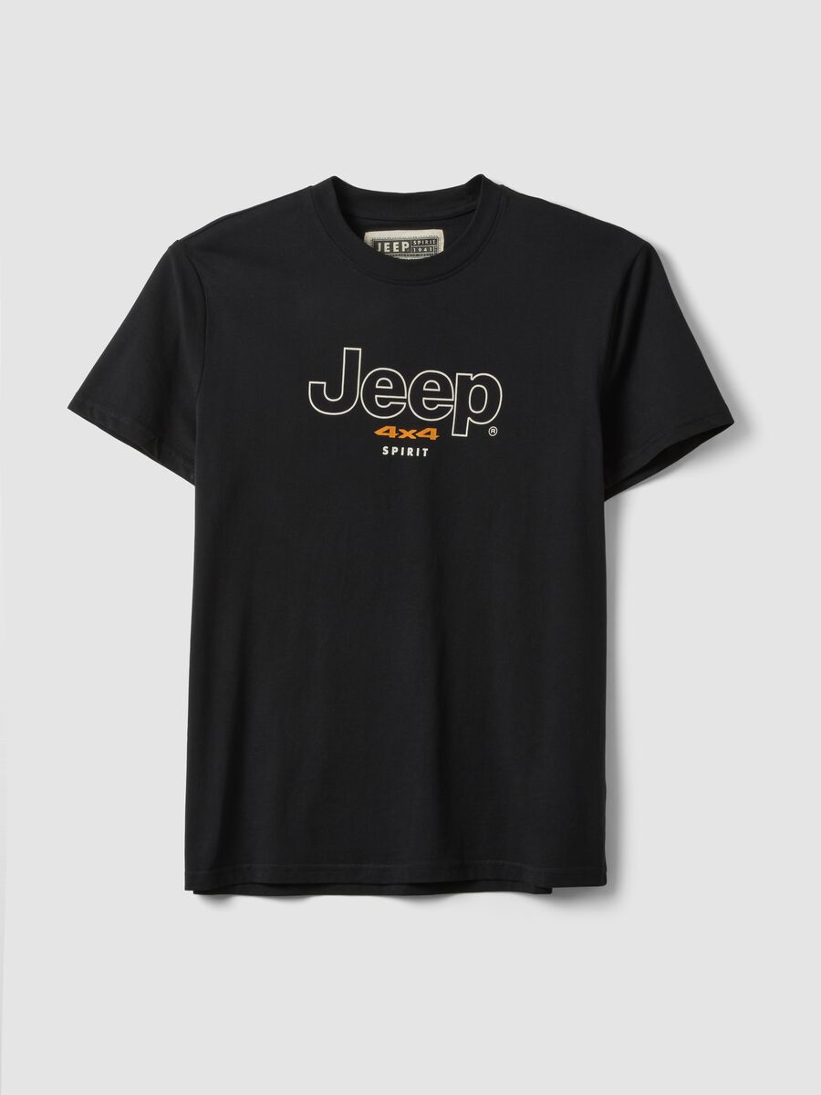 T-shirt in puro cotone nero regular fit con stampa_4