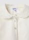 Girl's regular fit white cotton blend polo with lace collar_2