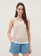 Beige striped viscose-blend tank top, regular fit_2