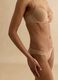 Beige microfibre regular fit briefs with lace details_3