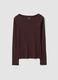 Brown pure cotton regular-fit crew-neck T-shirt_4