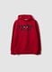 Red cotton-blend hoodie with Chicago Bulls logo for boys_3