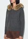 Grey stretch wool cardigan with contrasting collar_2