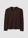Brown viscose-blend polo-collar jumper with relaxed fit_4