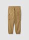 Brown regular-fit stretch cotton cargo trousers_2