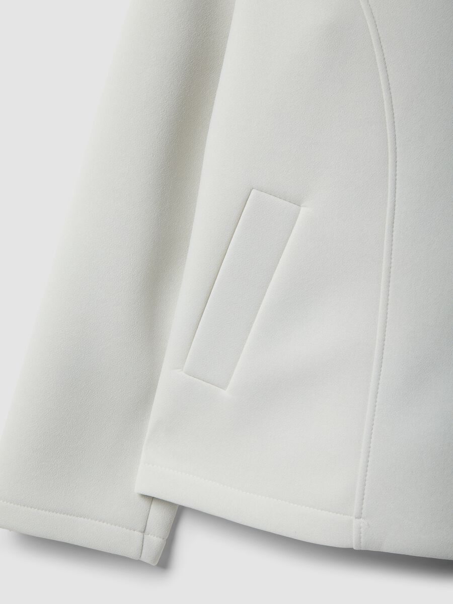 White regular fit jacket with hood and buttons_5