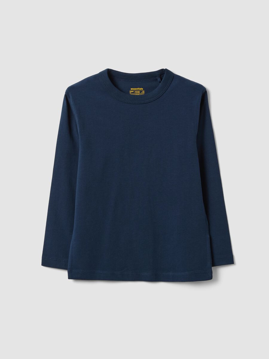 Blue long-sleeve organic cotton T-shirt_0