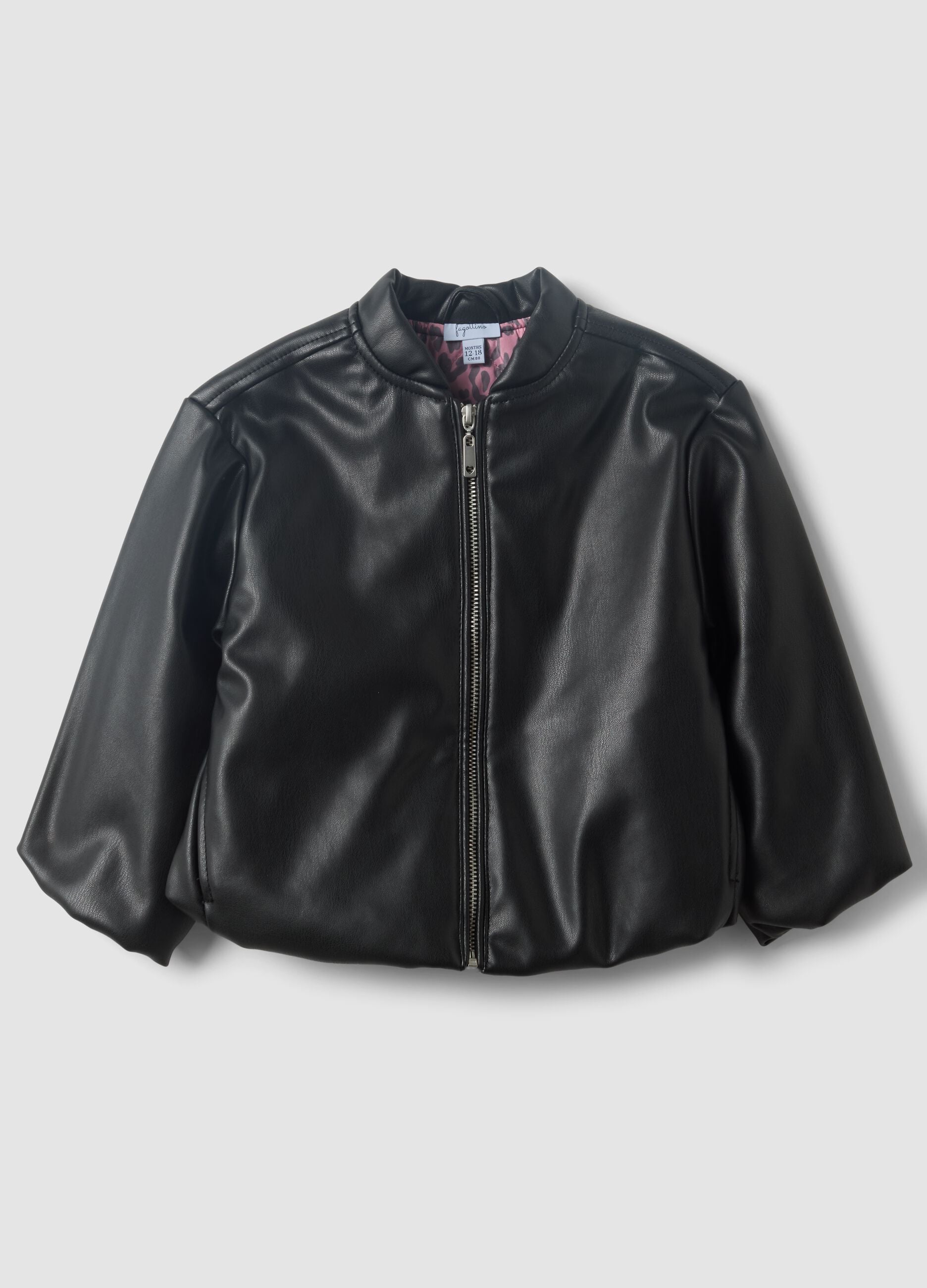Black padded zip-up jacket for girls
