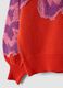 Red pure cotton crew-neck jumper with floral pattern for girls_6