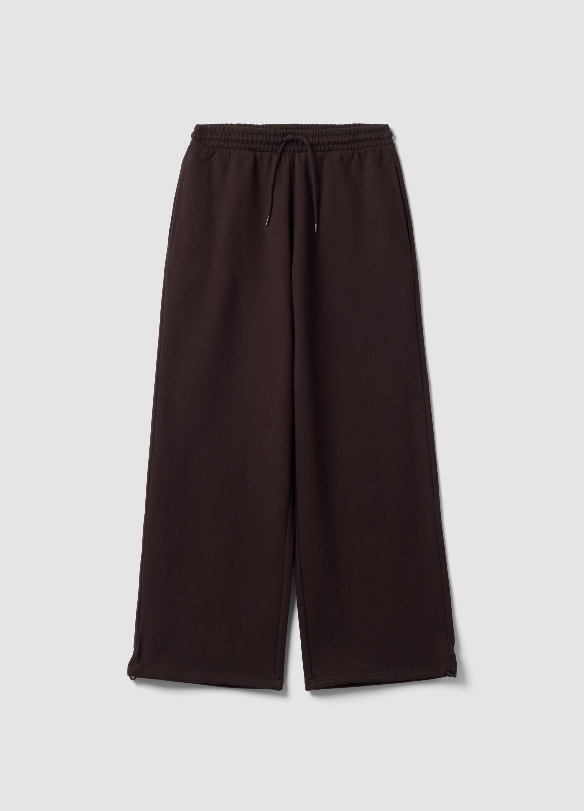 Brown pure cotton joggers with elasticated waist, oversized fit
