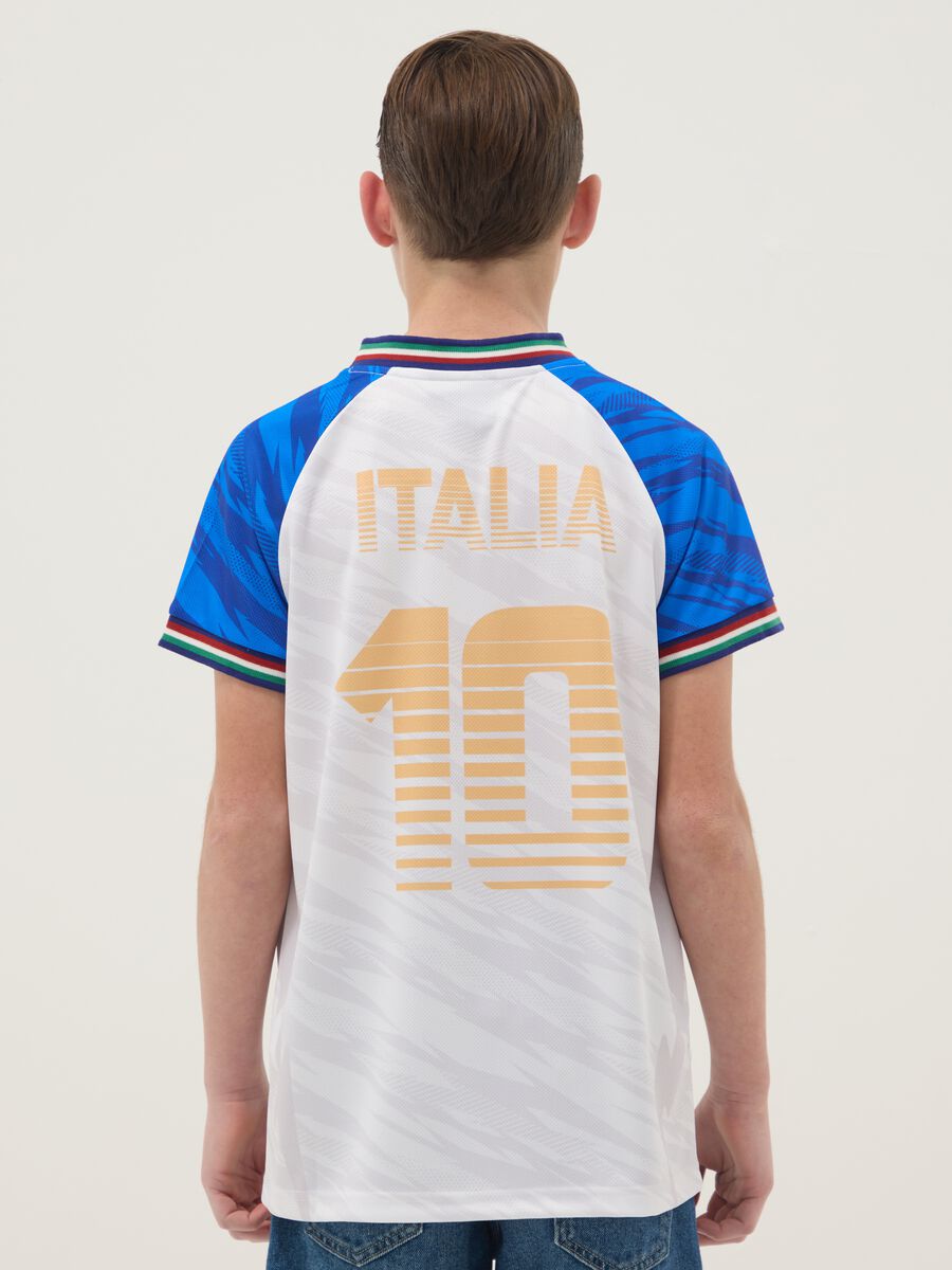 Kids&rsquo; Italy White and Sky-Blue Oversized Fit T-shirt_1