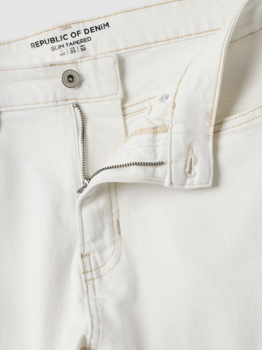 Jeans bianchi slim fit in cotone elasticizzato_6