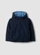 Reversible ultralight hooded zip jacket in light blue for boys_1