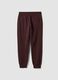 Brown cotton-blend joggers with cuffed hems and drawstring_2