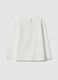Girls' long-sleeve white T-shirt in cotton blend regular fit_1