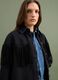 Black pure cotton denim jacket with fringes_2