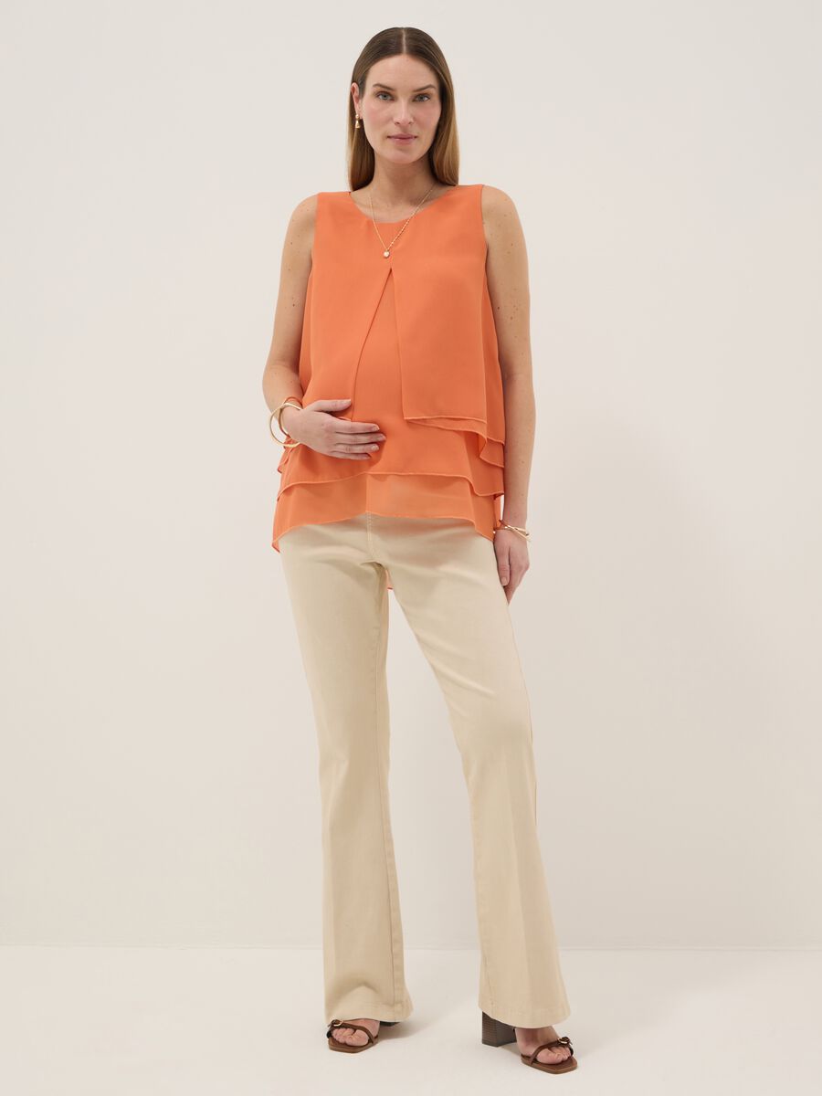 Blusa premaman arancione regular fit_0