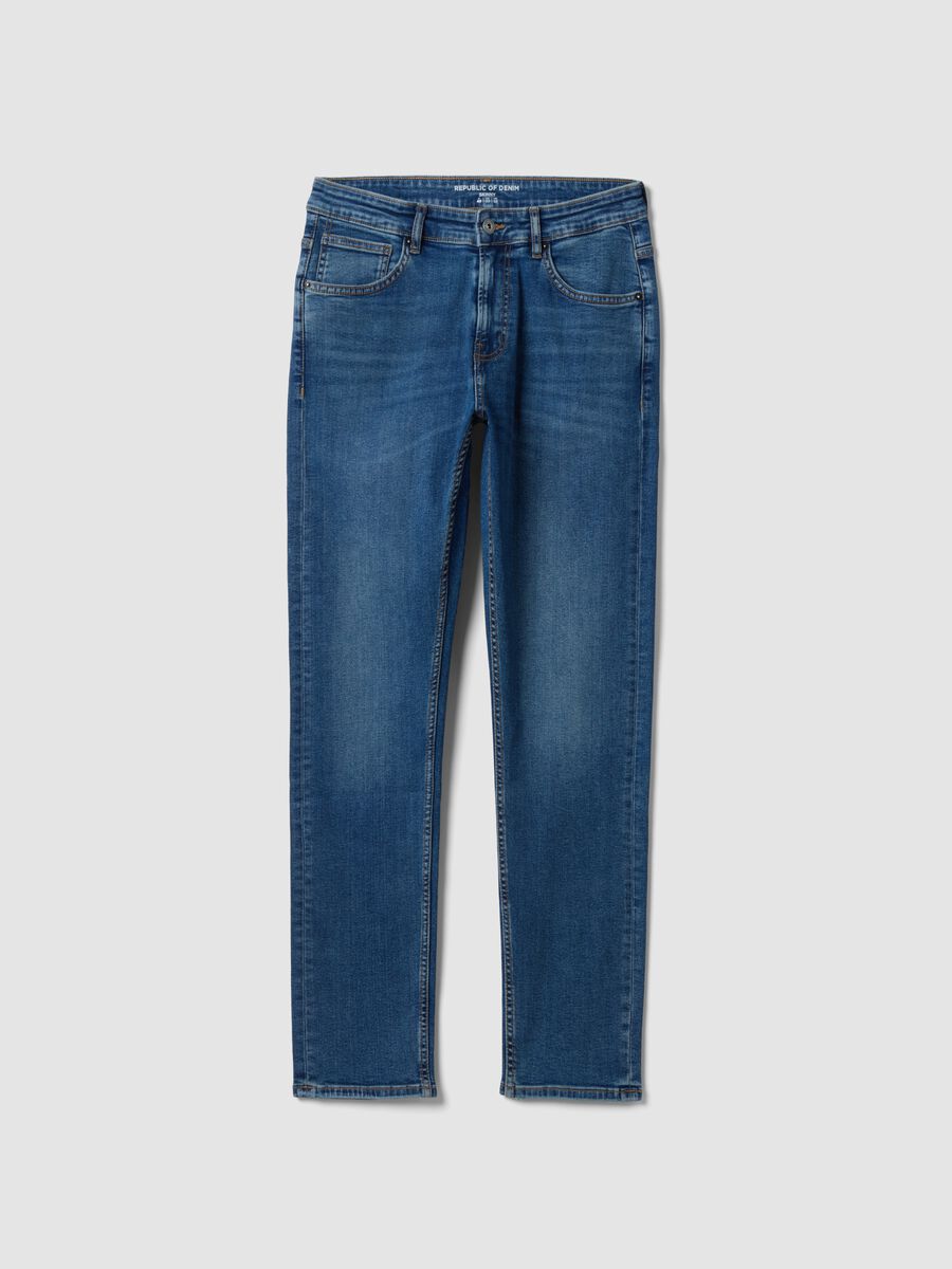 Blue skinny-fit stretch cotton denim jeans_4