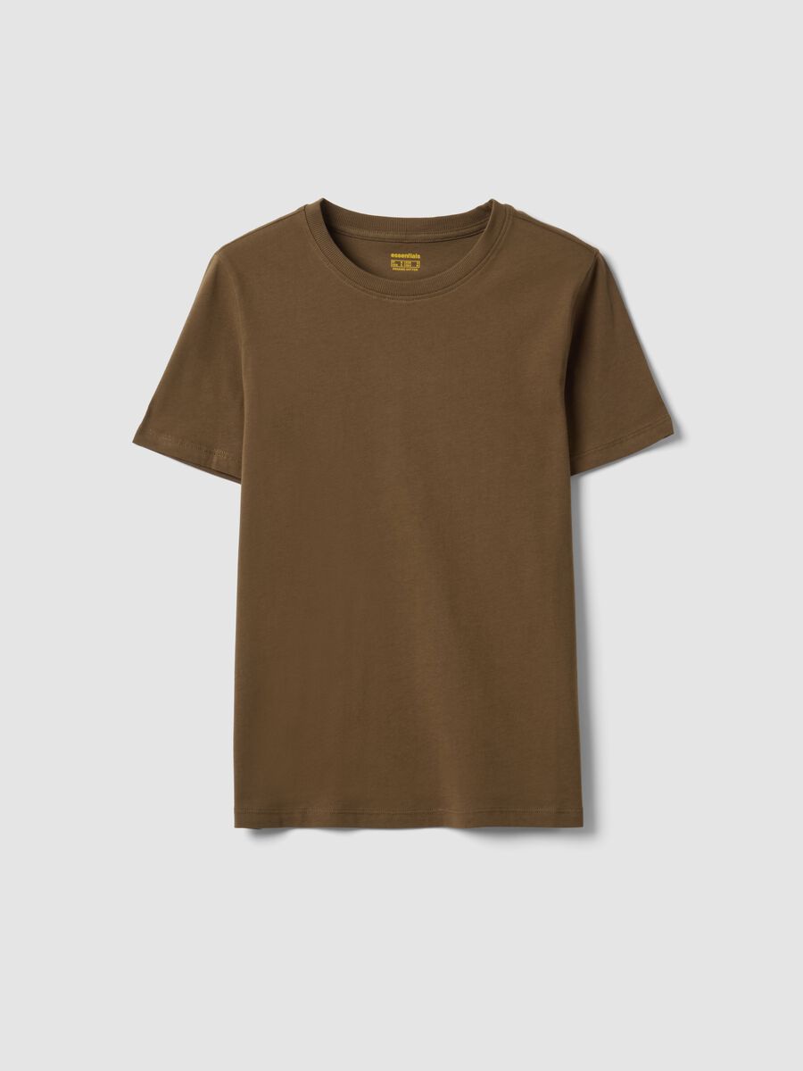 T-shirt verde in puro cotone organico a girocollo regular fit_0