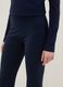Blue Slim Fit Stretch Cotton Leggings_3