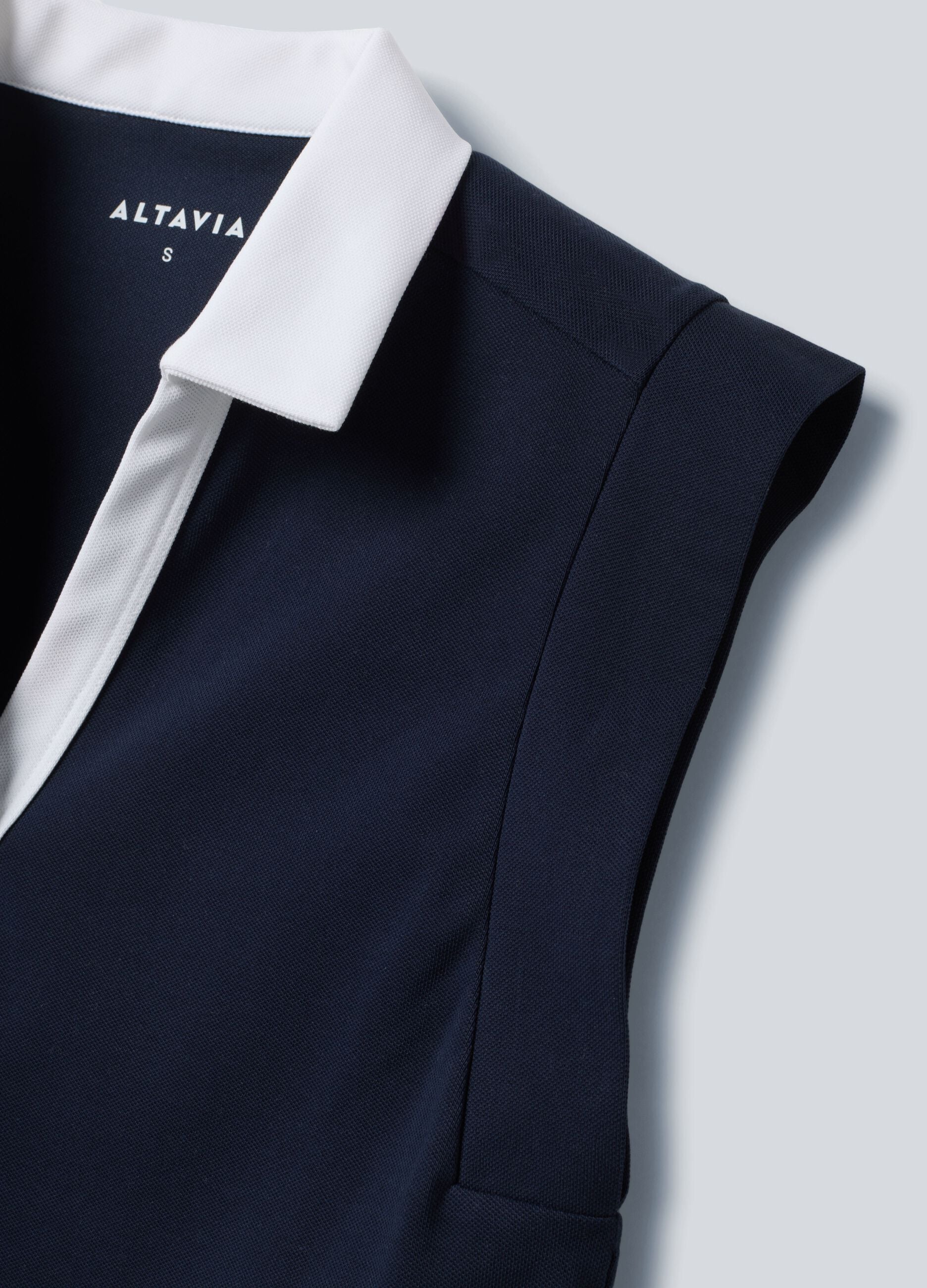 Blue sleeveless ALTAVIA COURT polo in stretch cotton with classic collar