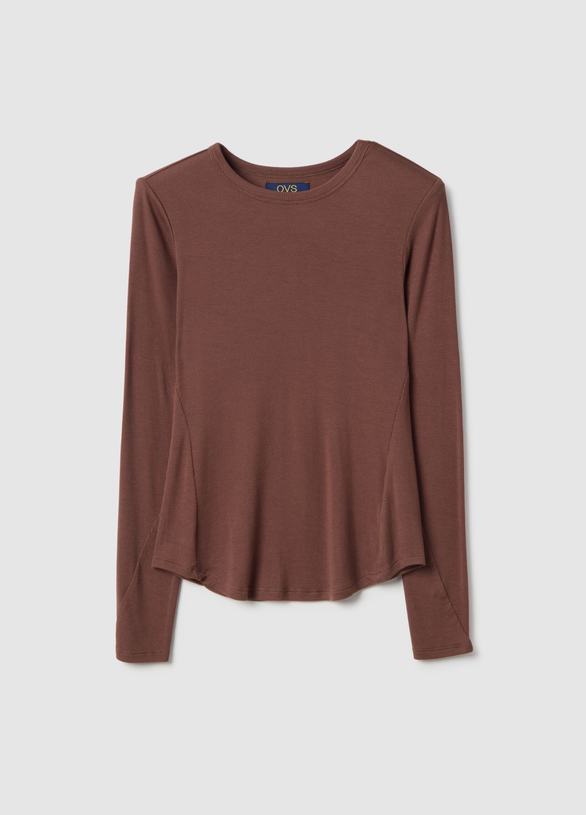 Brown stretch modal regular fit shirt