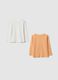 Multicolour pure cotton girl's t-shirt twin pack regular fit_1