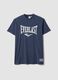 Blue pure cotton regular fit t-shirt with Everlast logo_4