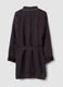 Brown pure viscose dressing gown with micro-floral print_2