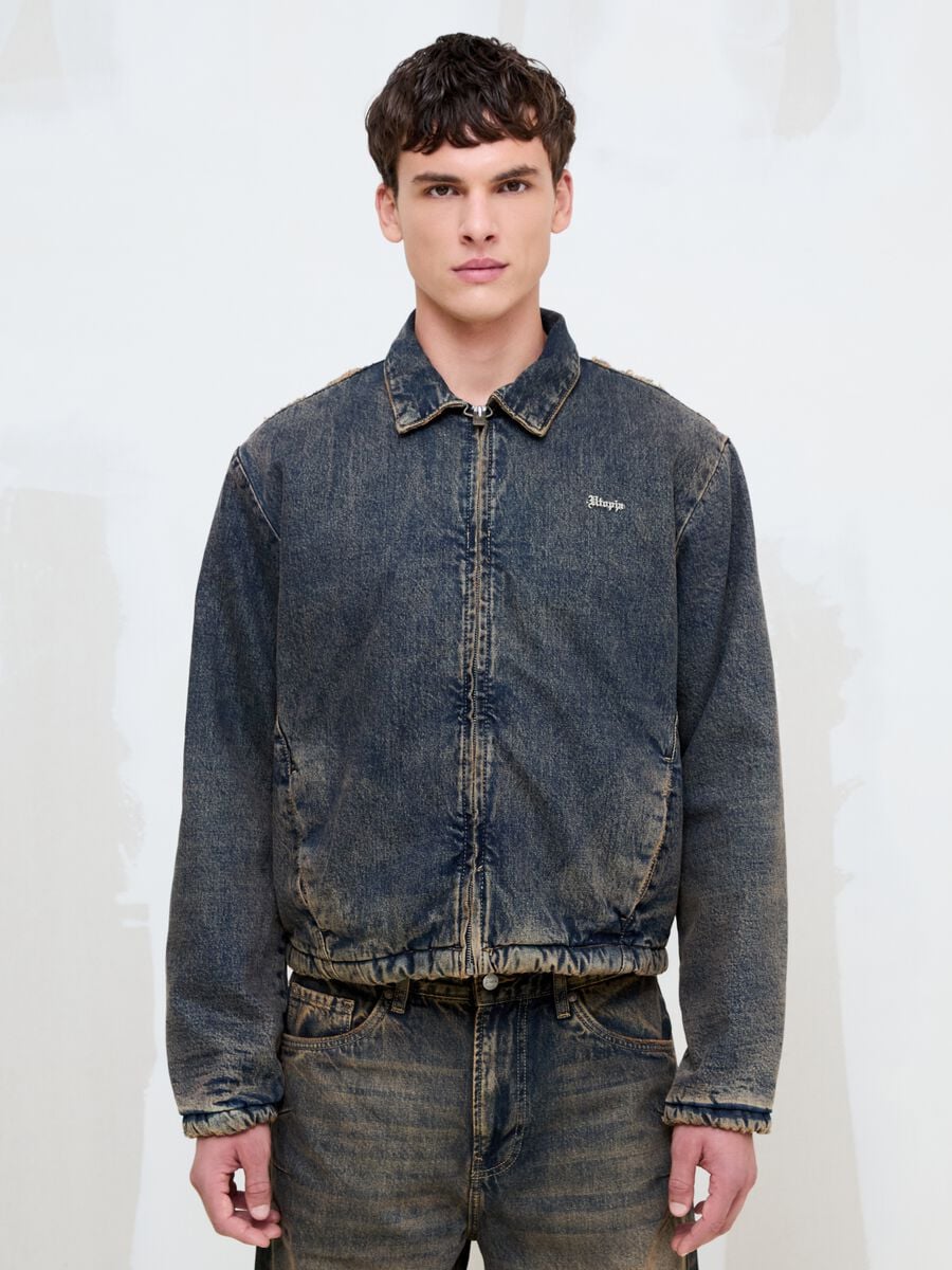 Denim Padded Jacket Vintage Dark Blue_1