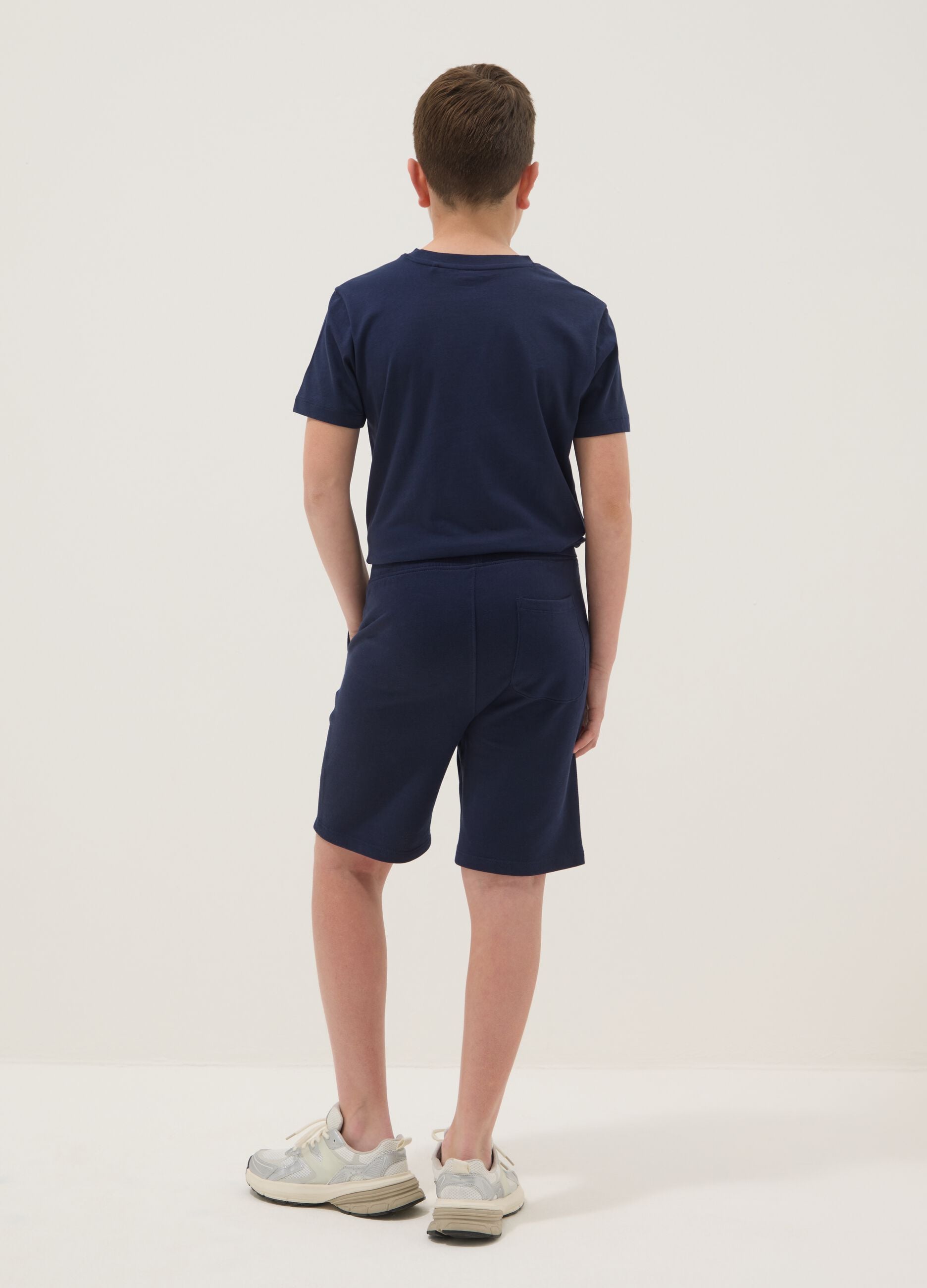Boys&rsquo; blue pure cotton shorts, relaxed fit