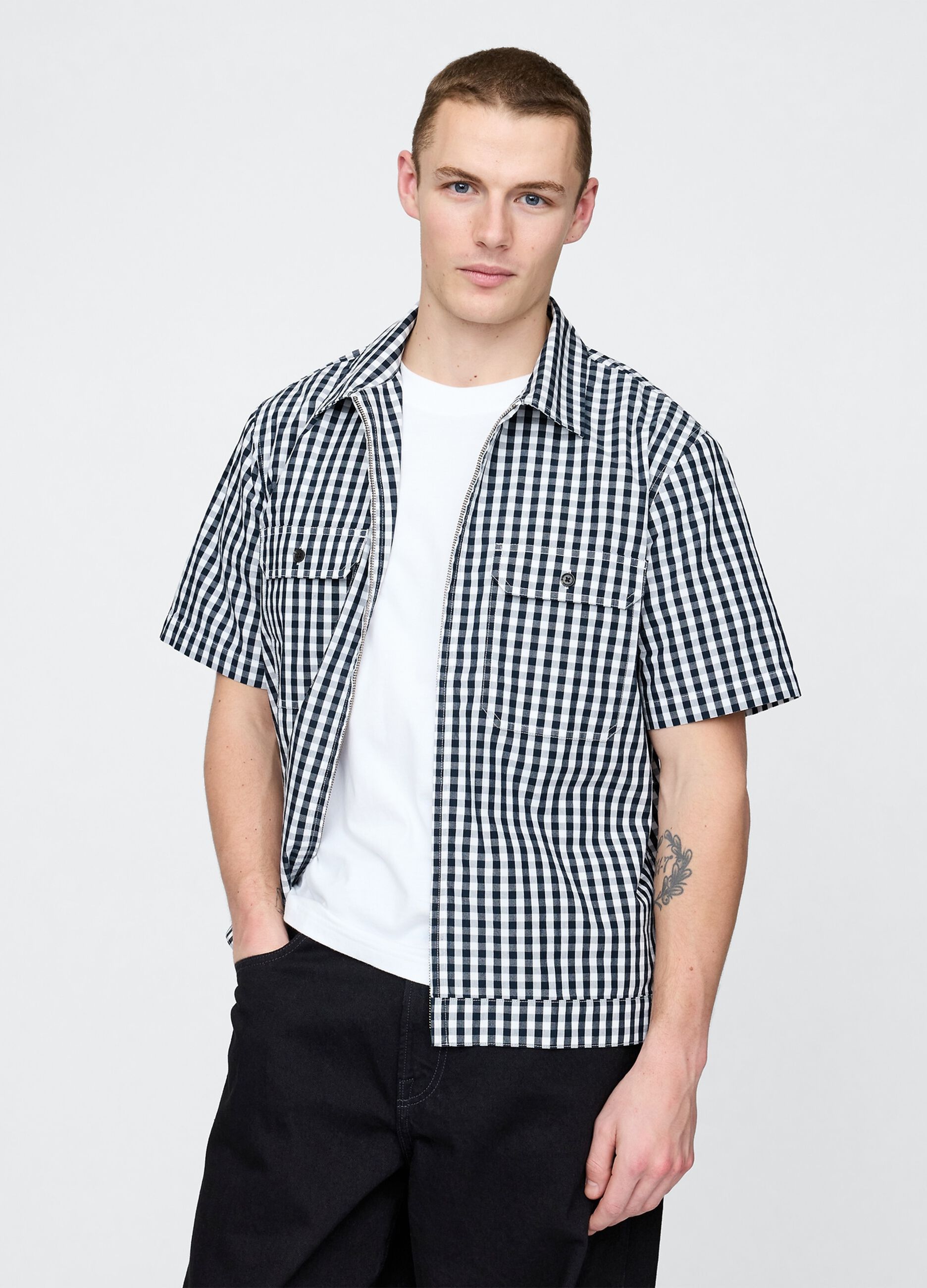 Multicoloured pure cotton check shirt