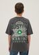 Grey pure cotton oversized fit Boston Celtics kids' t-shirt_1